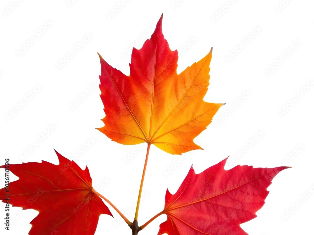 Vibrant red maple leaf isolated on a clean white background, fall, maple Vibrant red maple leaf isolated on a clean white background, fall, maple