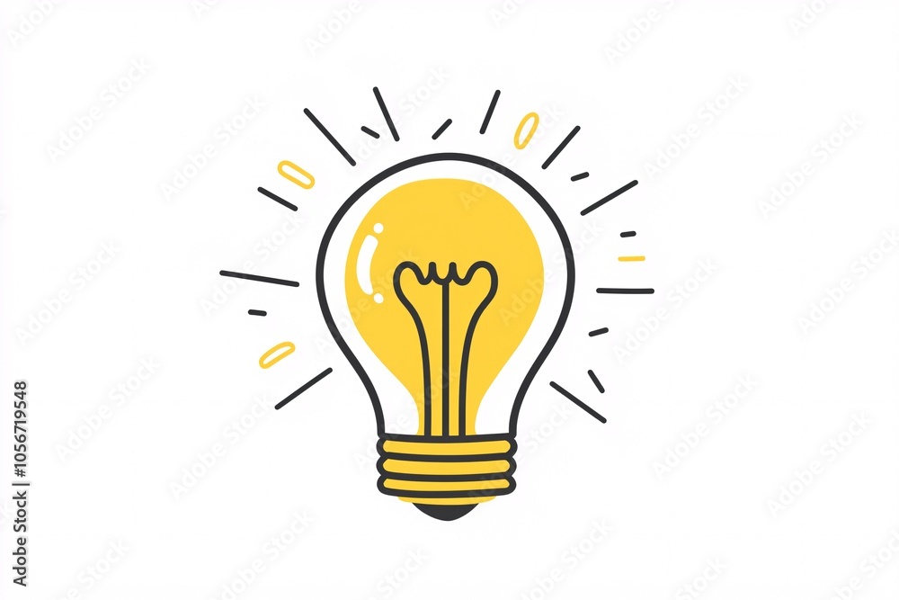 illustration of a classic bulb design on a white background, perfect for themes of energy and innovation. illustration of a classic bulb design on a white background, perfect for themes of energy and innovation.