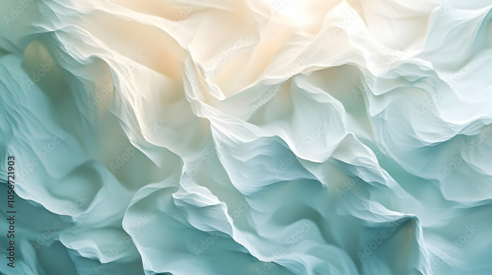 Obraz premium Abstract Background - Soft White and Green Swirling Pattern