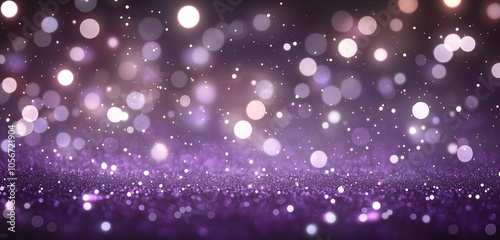An abstract background featuring de-focused glittering purple and silver lights, softly glowing against a deep plum backdrop. 