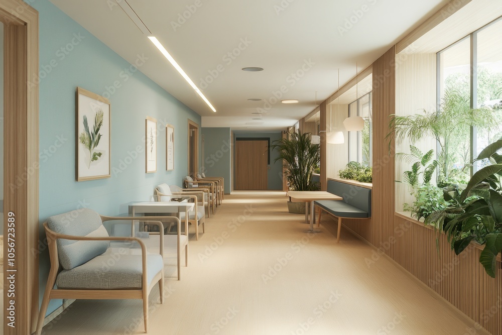 Serene Modern Interior Corridor Serene Modern Interior Corridor
