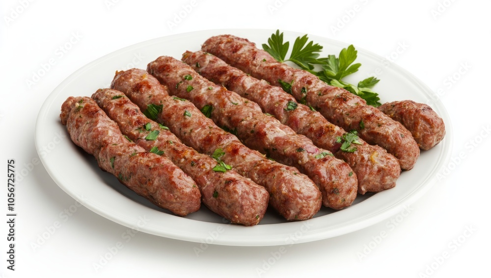 Grilled Meat Skewers on a Plate Grilled Meat Skewers on a Plate