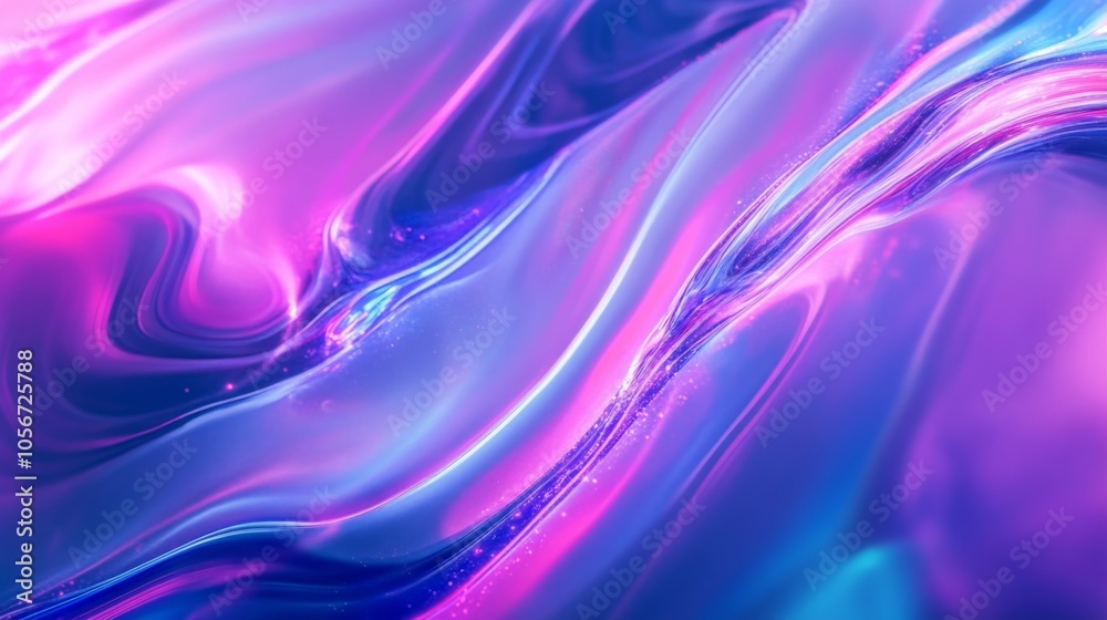A purple and blue wave with glittery particles A purple and blue wave with glittery particles