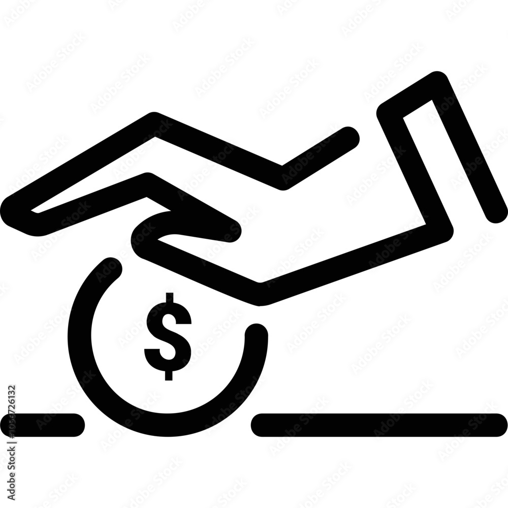 Simple vector icon hand, donate Simple vector icon hand, donate