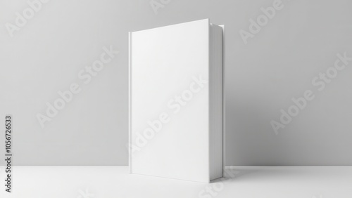 This glossy book cover mockup displays a closed, hardback book at an angled perspective, making it suitable for use in digital presentations or design previews.