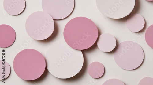 Soft Pink Circular Shapes Overlapping on Background