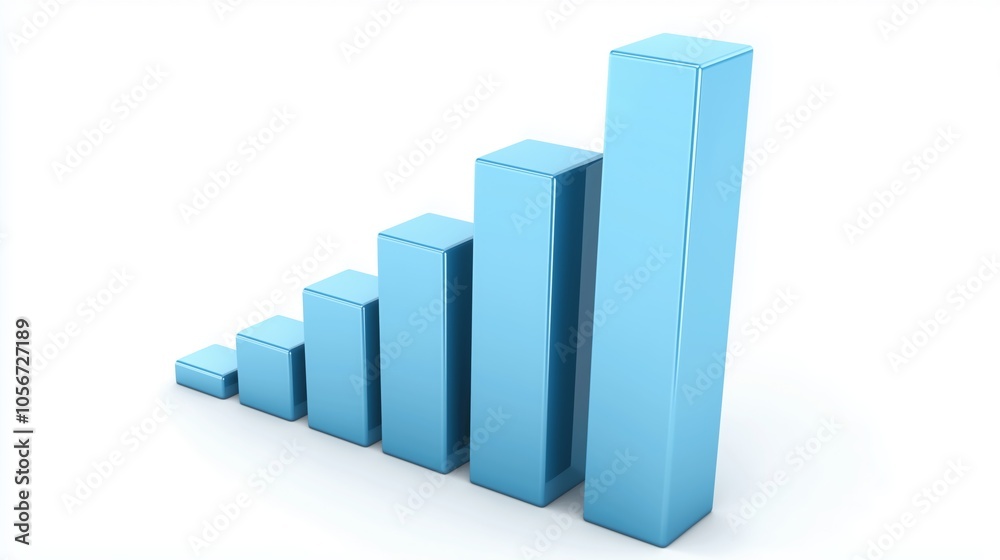 Blue bar graph representing steady growth in financial performance over time, showcasing increasing metrics clearly Blue bar graph representing steady growth in financial performance over time, showcasing increasing metrics clearly
