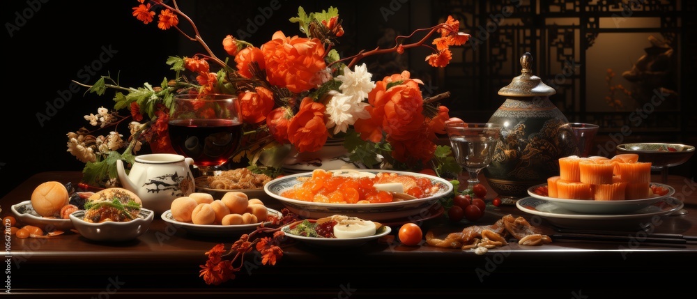 Vibrant Chinese New Year Feast Spread Vibrant Chinese New Year Feast Spread