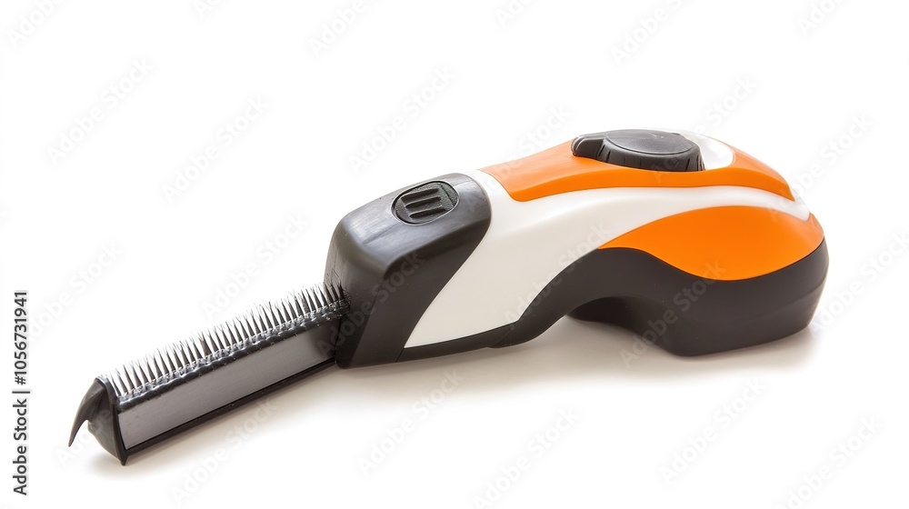 Obraz premium Sleek trimmer on a clean white background, showcasing its modern design and functionality. This image highlights the precision and efficiency of the trimmer, making it ideal for grooming products,