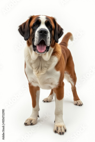 A brown and white dog with a black nose