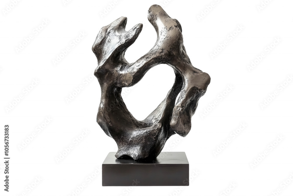 custom made wallpaper toronto digitalAbstract metal sculpture with organic shapes, isolated on transparent or white background