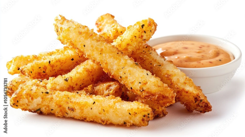 Crispy Golden Fried Sticks with Dipping Sauce Crispy Golden Fried Sticks with Dipping Sauce