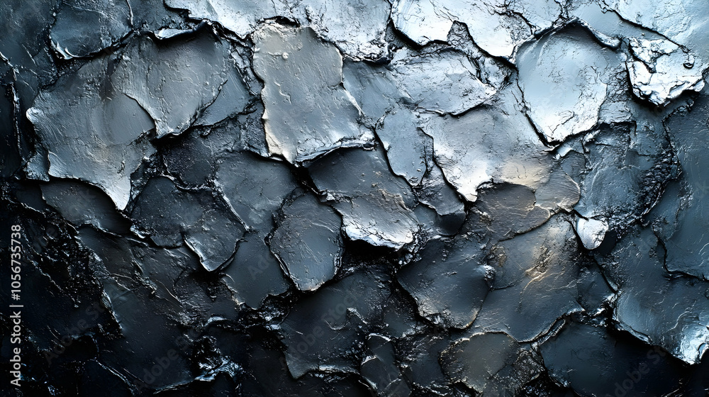 Abstract Background of Cracked Silver Paint Abstract Background of Cracked Silver Paint