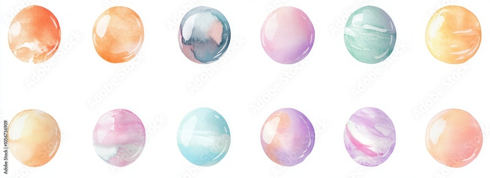 Watercolor Round Shapes Watercolor Round Shapes