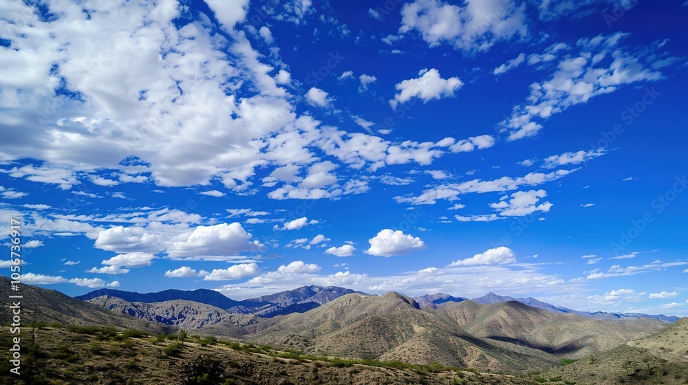 The allure of a landscape filled with the beauty of blue sky, fluffy white clouds, majestic high mountains, and vibrant green plants. Generative AI The allure of a landscape filled with the beauty of blue sky, fluffy white clouds, majestic high mountains, and vibrant green plants. Generative AI