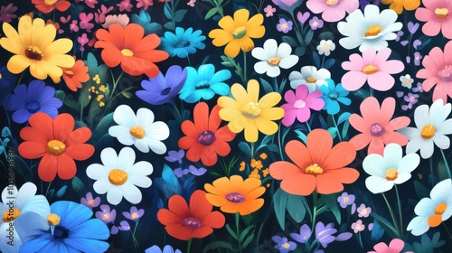 Wallpaper Mural A PNG illustration of a garden bursting with colorful flowers, Torontodigital.ca