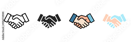 handshake icon vector art design set on a white background