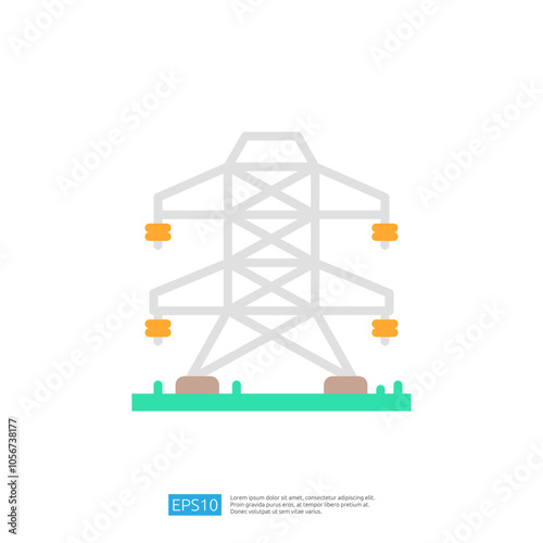 A simple illustration of a power transmission tower, showcasing its structure and purpose in the electrical infrastructure.