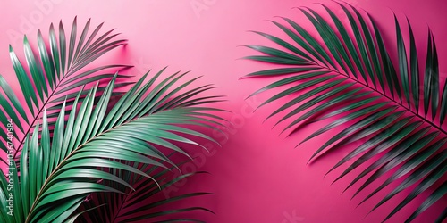 Wallpaper Mural Modern art with tropical vibes, featuring bold palm leaves. Torontodigital.ca