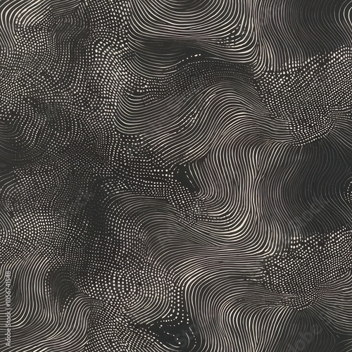 seamless pattern of abstract dotted lines creating a flowing design