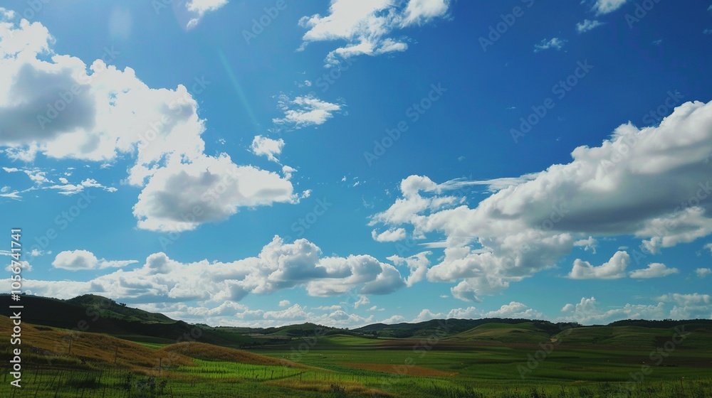 The allure of a landscape filled with the beauty of blue sky, fluffy white clouds, majestic high mountains, and vibrant green plants. Generative AI The allure of a landscape filled with the beauty of blue sky, fluffy white clouds, majestic high mountains, and vibrant green plants. Generative AI