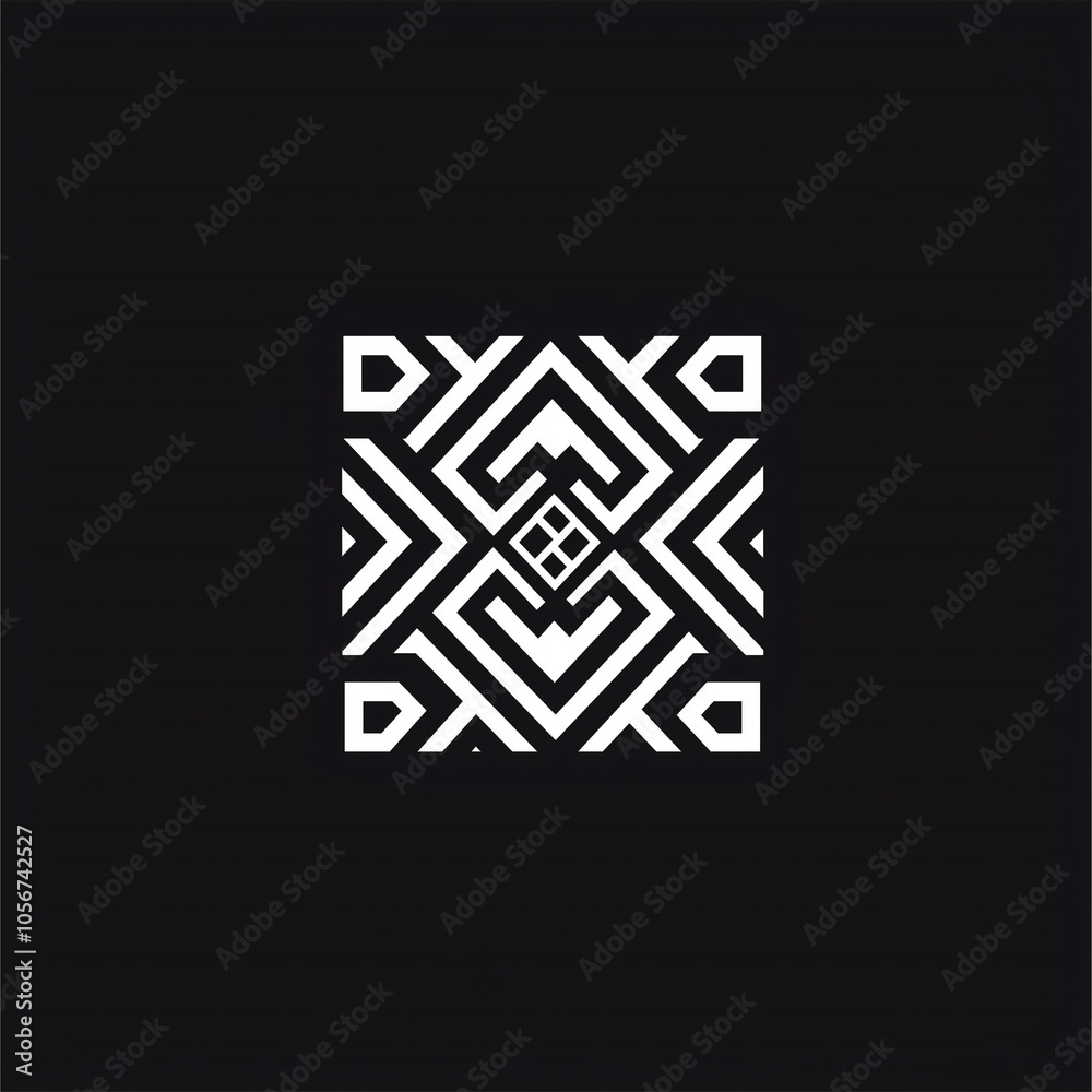 Abstract Geometric Pattern with Black and White Lines Abstract Geometric Pattern with Black and White Lines