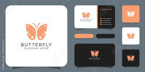 butterfly animal logo design vector photo