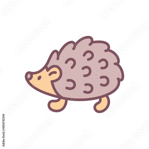 Cute hedgehog icon. Hand drawn illustration of a little urchin isolated on a white background. Vector 10 EPS.
