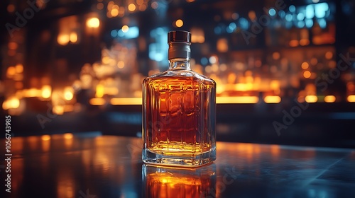 Wood table scene featuring golden beer bottles and frosty glasses