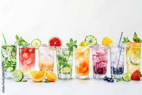 Colorful Refreshing Fruit Drinks