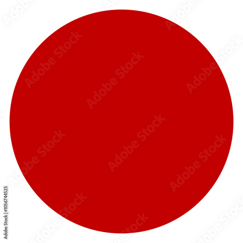 Isolated vibrant solid red circle. Perfect geometric shape.
