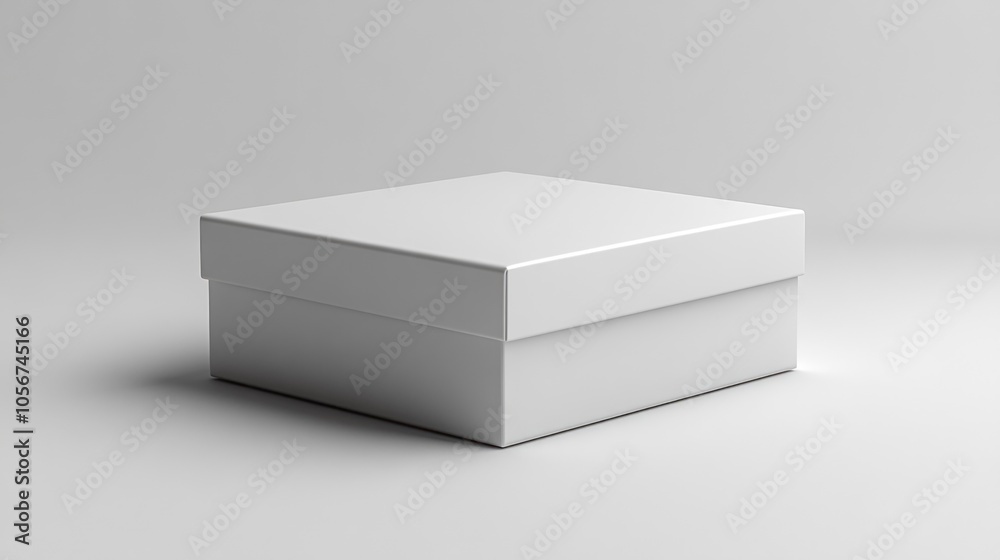 A simple, closed white box on a neutral background. A simple, closed white box on a neutral background.