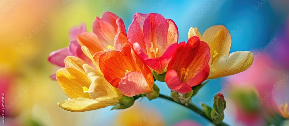 Fototapeta premium Beautiful Colorful Freesia Close Up