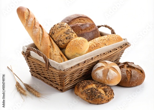 Assorted breads in a basket