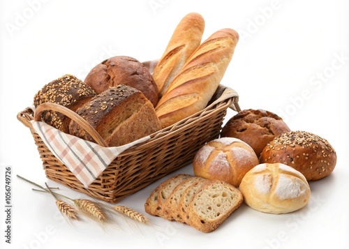 Assorted breads in a basket