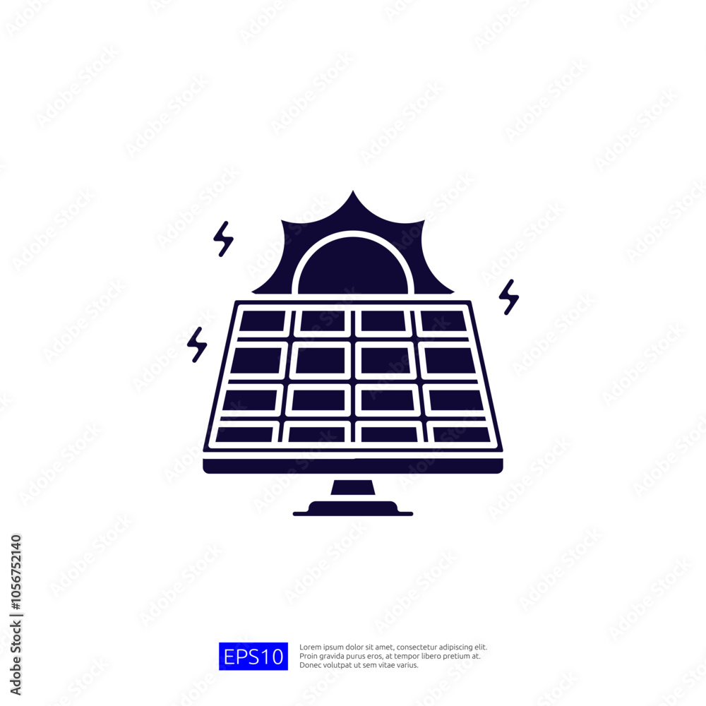 A graphic representation of a solar panel absorbing sunlight, symbolizing renewable energy and sustainability. A graphic representation of a solar panel absorbing sunlight, symbolizing renewable energy and sustainability.