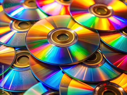 A diverse collection of compact discs showcases vibrant colors and reflections, highlighting music nostalgia while navigating the complexities of today’s digital landscape.