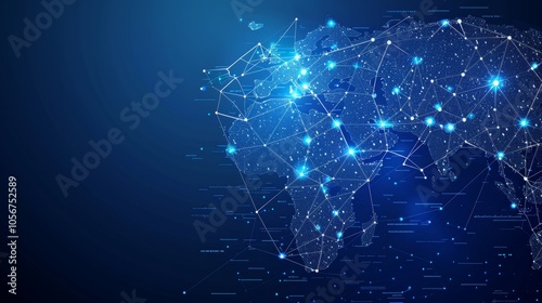 Abstract map of saudi arabia and mena  global connectivity, data transfer, and cyber technology