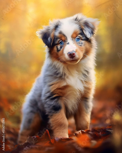 Transform your space with a multicolor baby australian shepherd and a gorgeous Dog Breed Wall Art