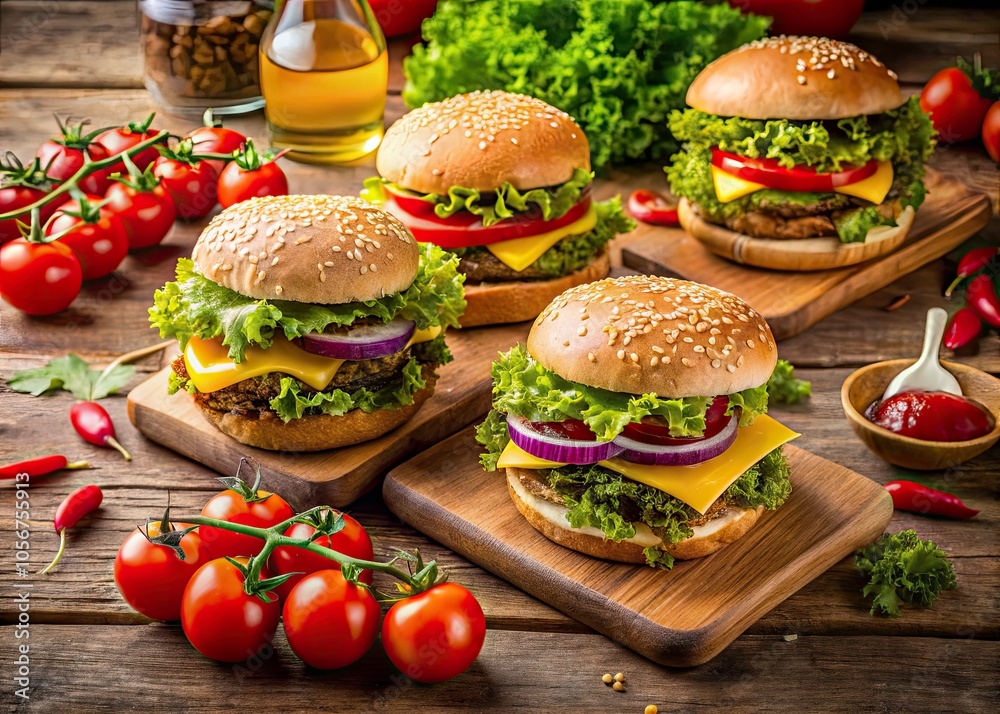 Celebrate National Fast Food Day with Delicious Burgers Loaded with Fresh Ingredients and Toppings for a Mouthwatering Feast Celebrate National Fast Food Day with Delicious Burgers Loaded with Fresh Ingredients and Toppings for a Mouthwatering Feast