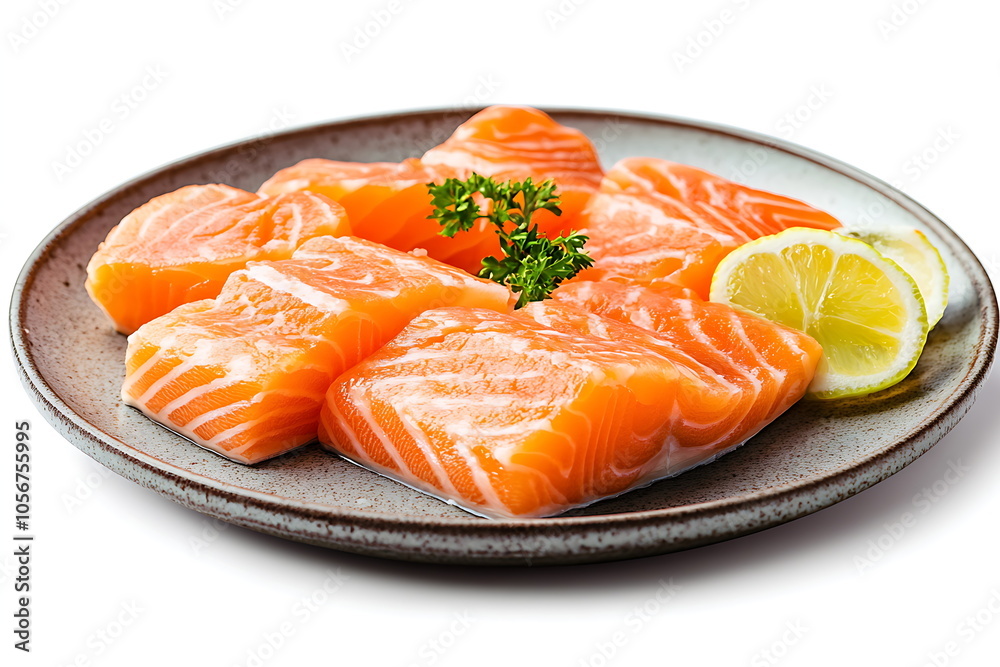 Fish fillets, such as salmon clipart, Generative AI Fish fillets, such as salmon clipart, Generative AI