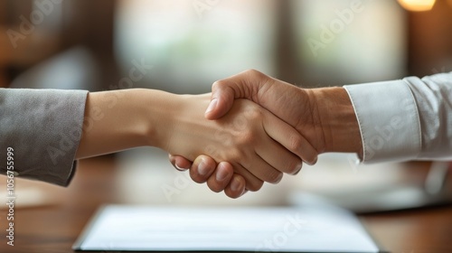 Closeup of a Handshake Between Two People