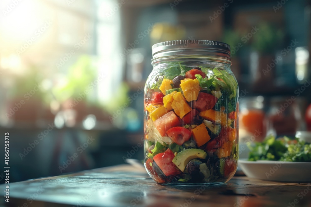 Delicious Easy Vegan Salad Recipe Colorful Mason Jar Salad for On-the-Go Healthy Eating, Perfect Vegan Lunch Idea