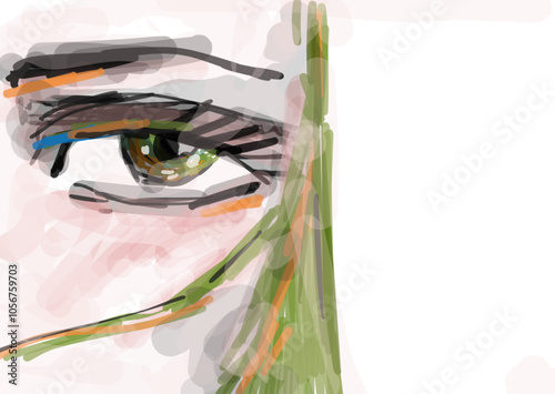 Cartolina Postcard artprint Colori Viso Art Handmade