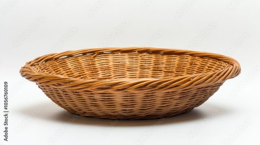 Isolated wicker dish on a plain background Isolated wicker dish on a plain background
