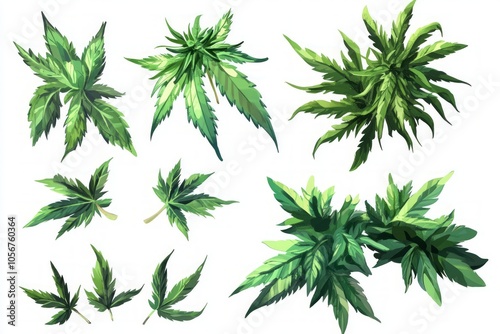 Vibrant Cannabis Leaf Illustrations