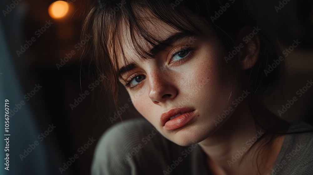 Young brunette experiencing pain and fear in an abusive relationship exploring psychological concepts Young brunette experiencing pain and fear in an abusive relationship exploring psychological concepts