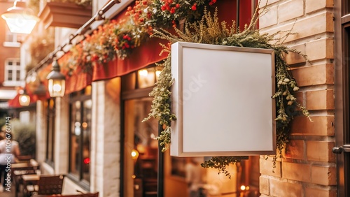 Blank Sign Mockup in a Cozy City Setting.