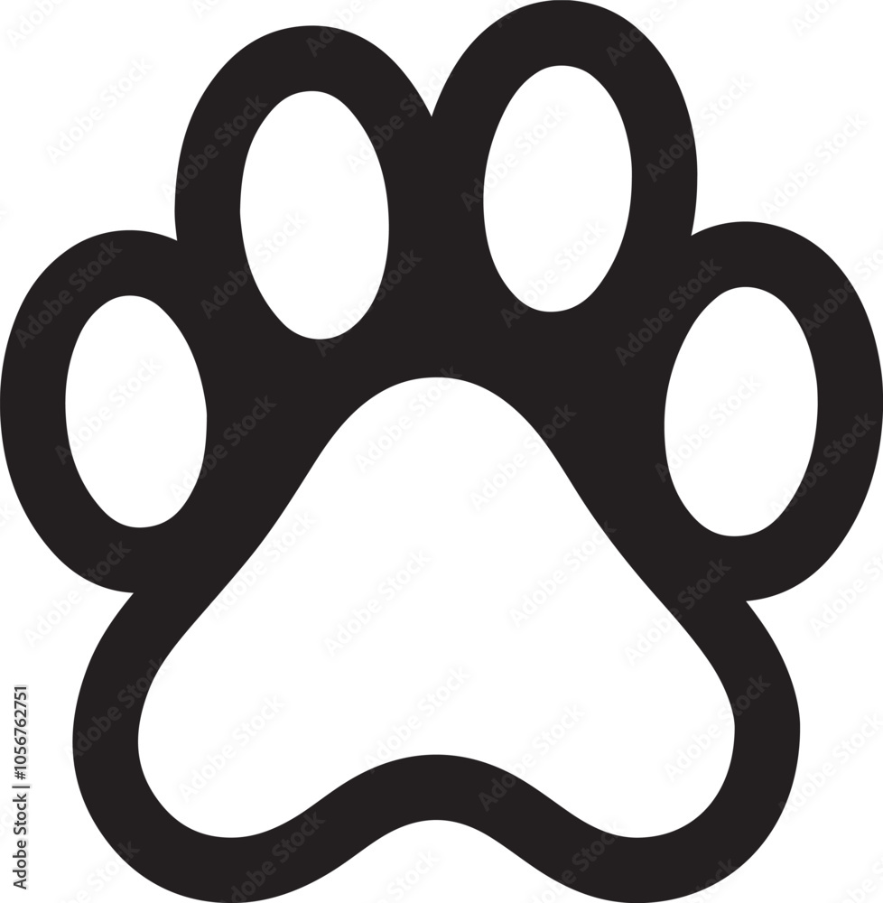 Modern dog paw print flat icon for animal lovers apps and websites Modern dog paw print flat icon for animal lovers apps and websites