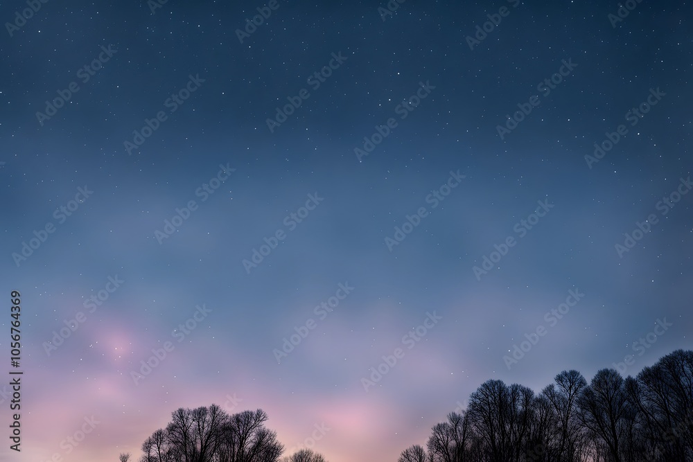 A twilight sky with soft pastel tones fading into darker blues as stars begin to appear, AI Generated